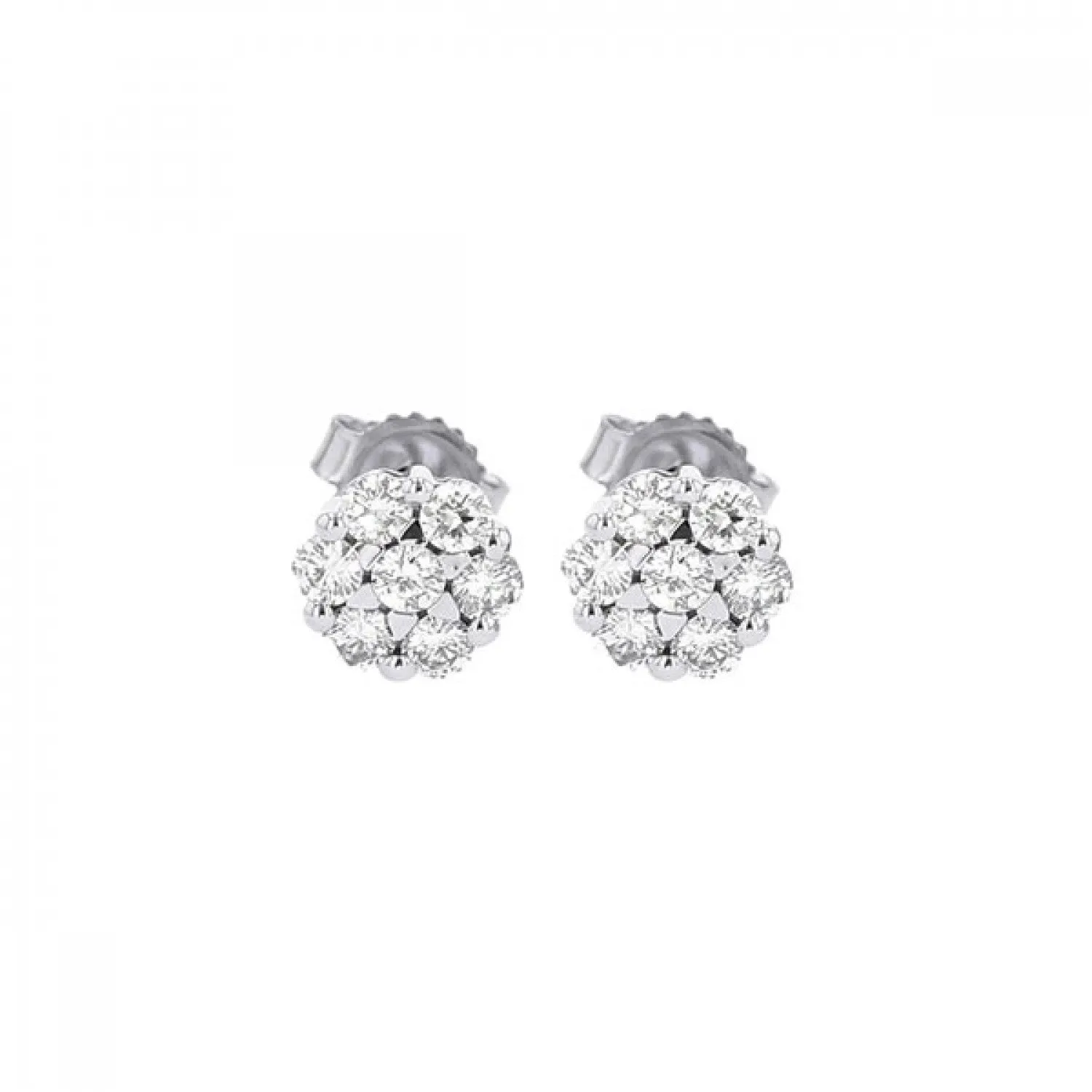 Timeless Round Cut Diamond Cluster Stud Earrings, 0.10 cttw