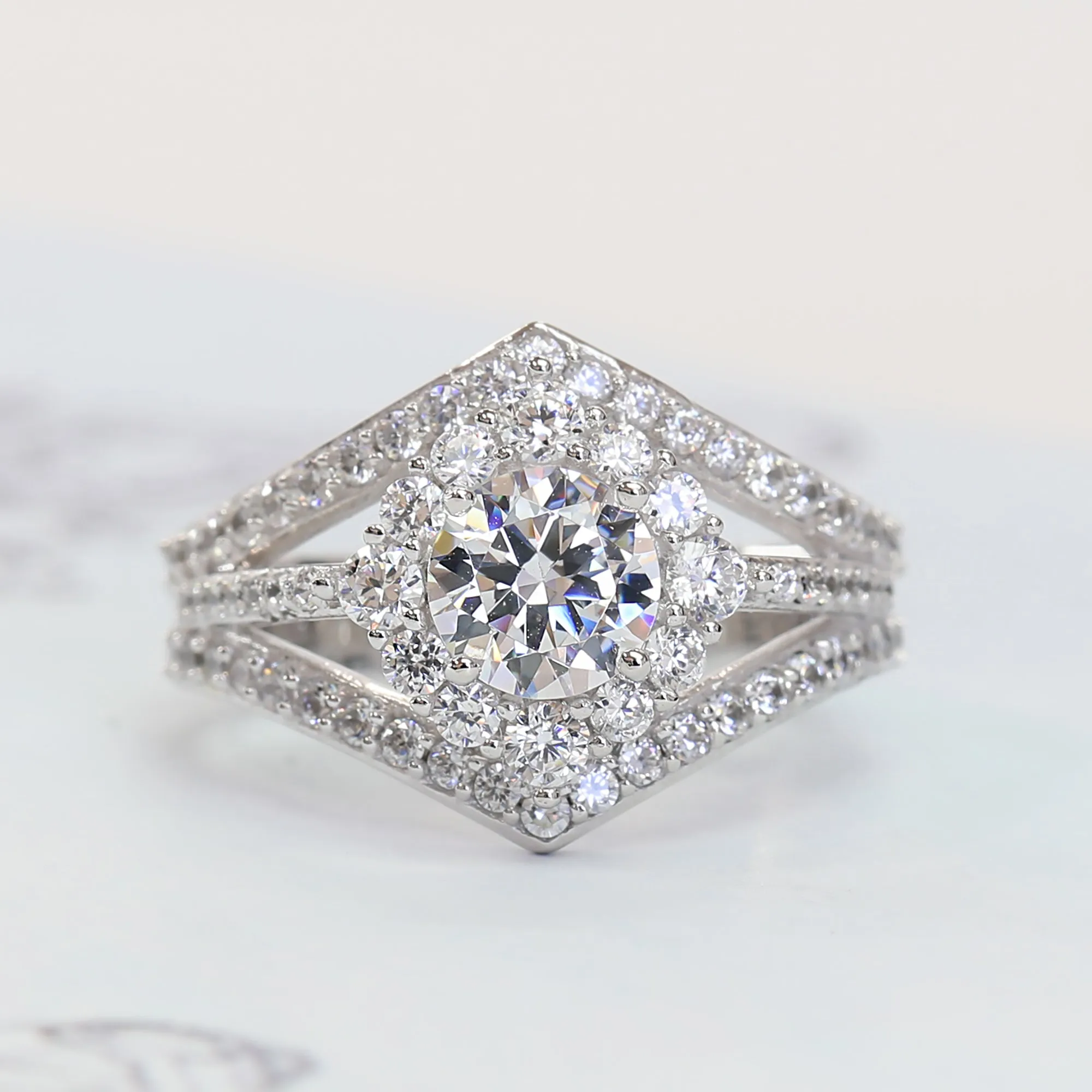 Triple Halo Spark: Exquisite Elegance