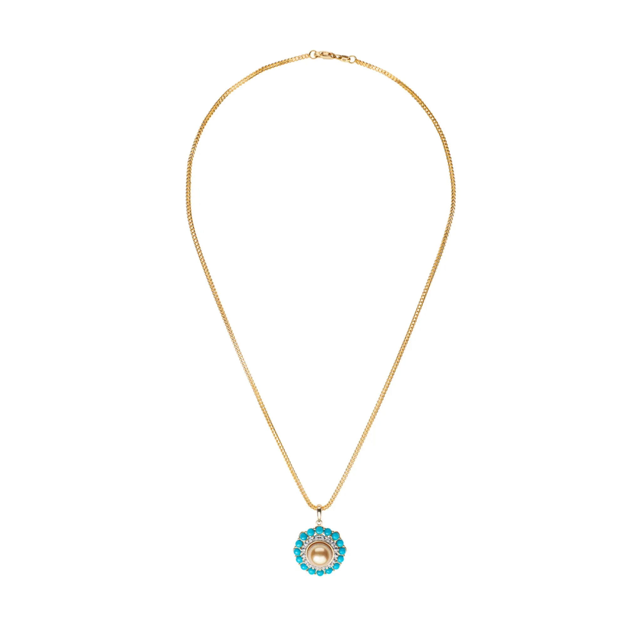 Turquoise & Pearl Pendant