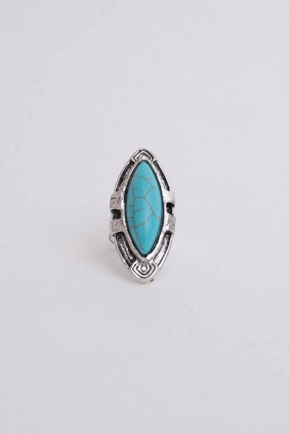 Turquoise Marquise Cut Silver Ring