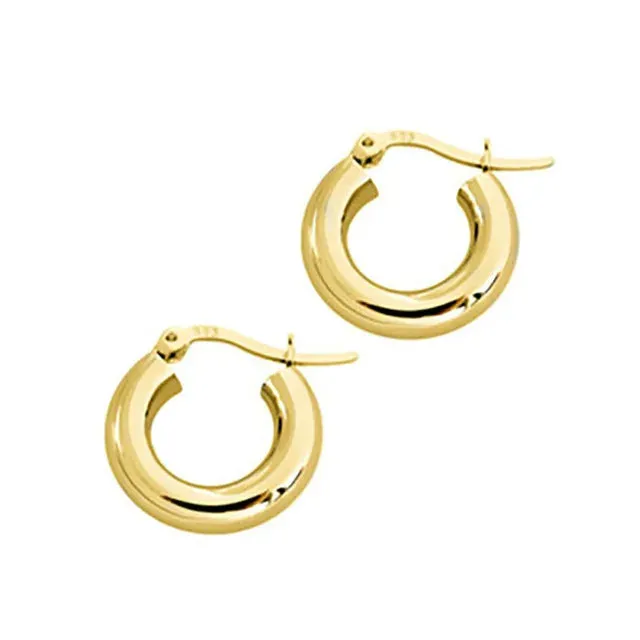 VAIGE Elegant Silver U-Shape Hoop Stud Earrings in Classic Design