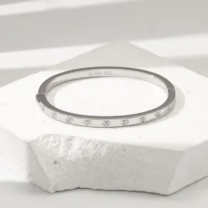 Valentina Bangle White Gold Finish