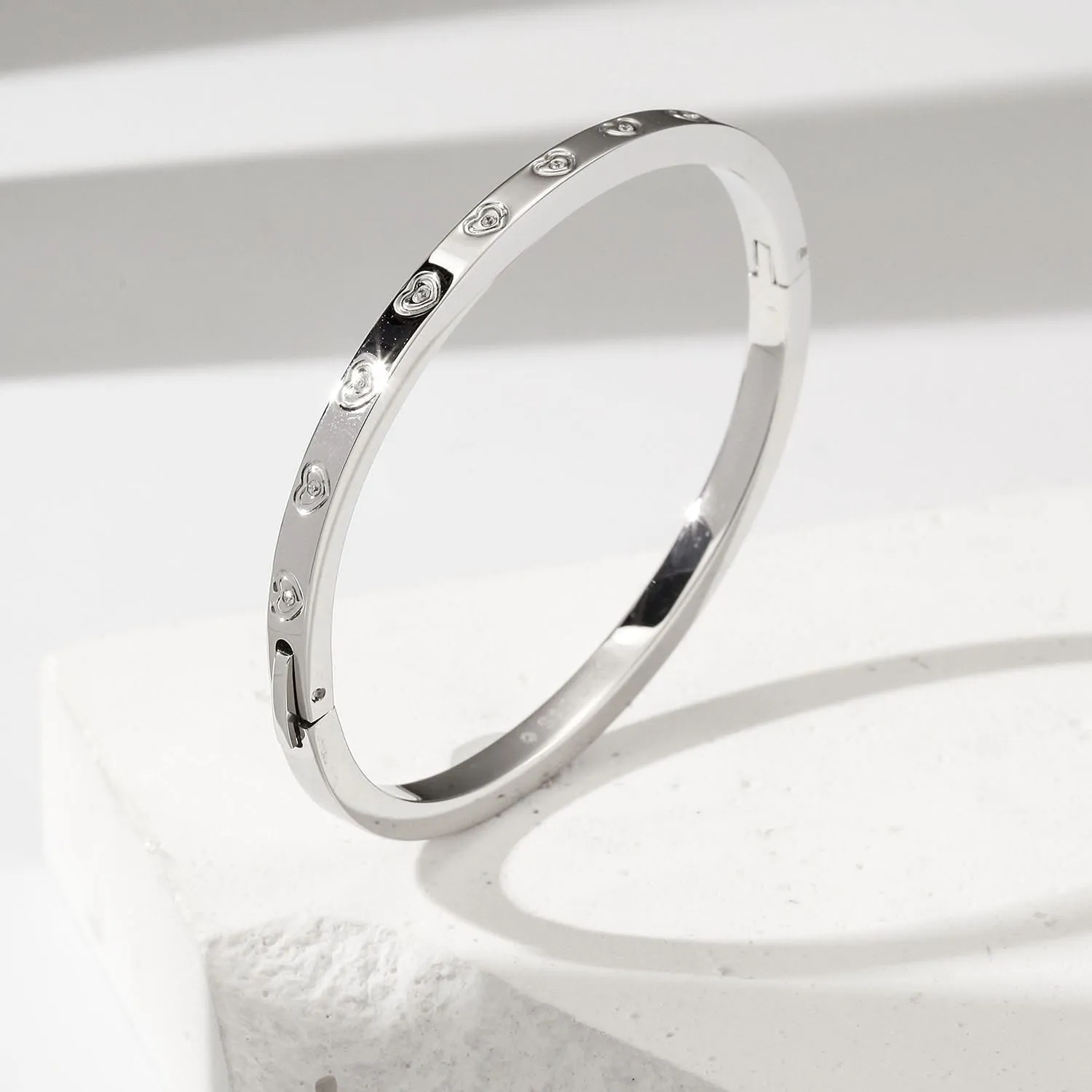 Valentina Bangle White Gold Finish