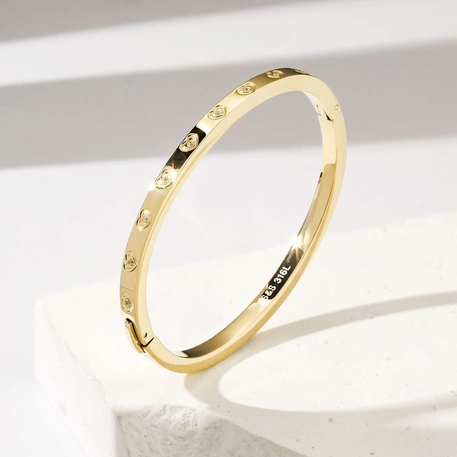 Valentina Bangle Yellow Gold Finish