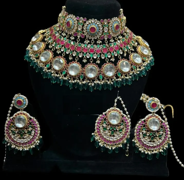 Vibrant Gold-Plated Multicolored Alloy Jewelry Ensemble