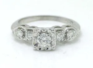 Vintage 1950s 3/4ct Diamond Engagement Ring