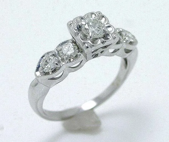 Vintage 1950s 3/4ct Diamond Engagement Ring