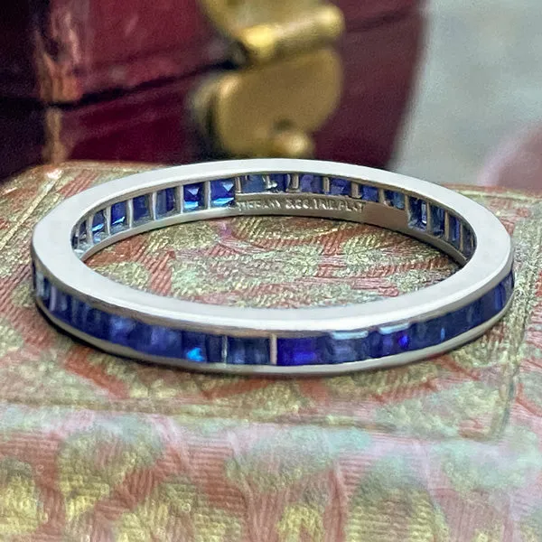 Vintage Sapphire Eternity Band Ring, Size 5.5