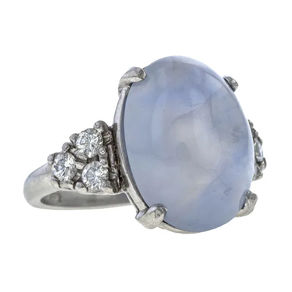 Vintage Star Sapphire & Diamond Ring