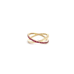 WD1197 14KT GOLD RUBY KISS RING