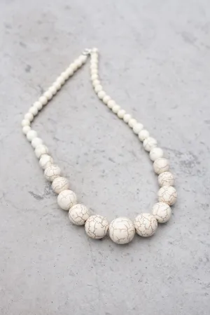 White Howlite Necklace 18"